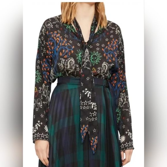 Sandro Paris Colchique Celestial Print Top - Picture 2 of 11